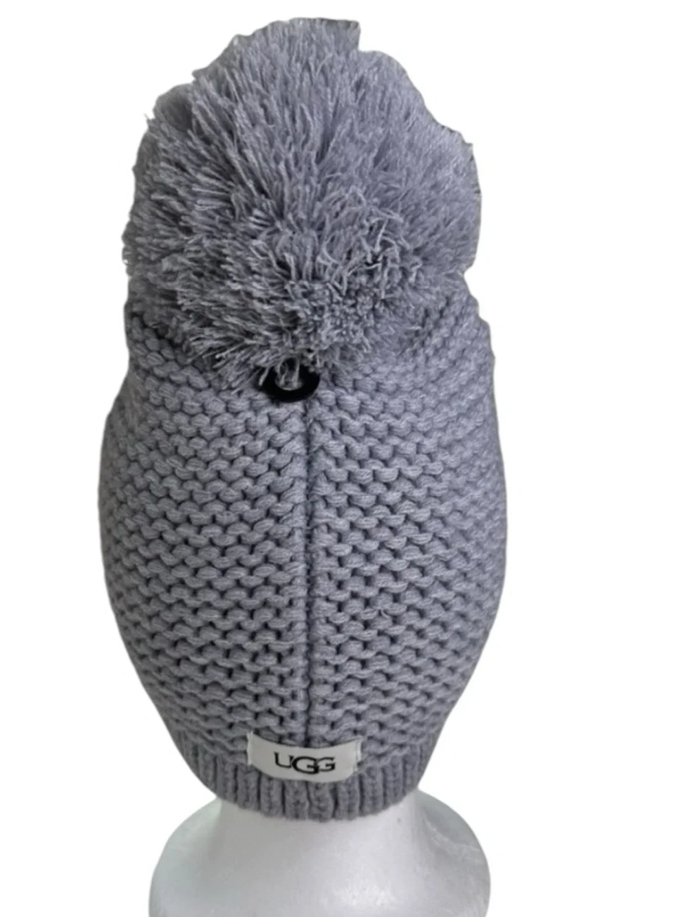 UGG Beanie One Size Light Gray Knit Pom Pom Hat NWT
